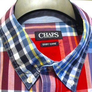 Chaps SS XL Easy Care Red Blue Yellow White.